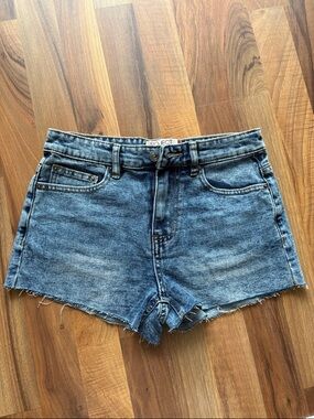 Project Rebel Blue Washed Denim Cutoff Shorts